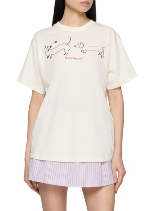 首图 - 点击放大 - MARDI MERCREDI - Ddanji Twin Dachshund Graphic Cotton T-Shirt