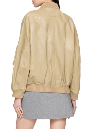 背面 - 点击放大 - VALSTAR - Cracked Leather Bomber Jacket