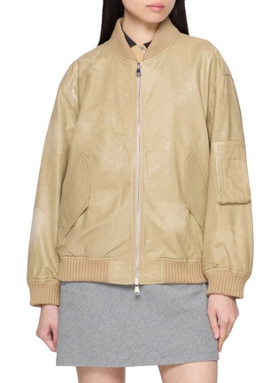 首图 - 点击放大 - VALSTAR - Cracked Leather Bomber Jacket