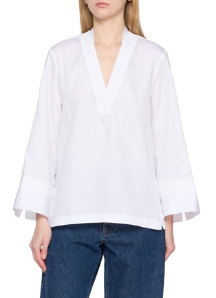 首图 - 点击放大 - BOURRIENNE - Poétique Embroidered V-Neck Cotton Shirt