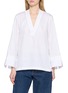 首图 - 点击放大 - BOURRIENNE - Poétique Embroidered V-Neck Cotton Shirt