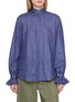 首图 - 点击放大 - BOURRIENNE PARIS X - High Officer Collar Ruffle Detail Gathered Back Linen Shirt