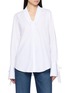首图 - 点击放大 - BOURRIENNE - V-Neck Flat Collar Cotton Shirt