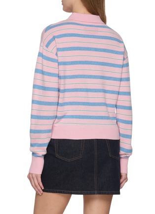 背面 - 点击放大 - GUEST IN RESIDENCE - Long Sleeve Collegiate Striped Cashmere Knit Polo Sweater