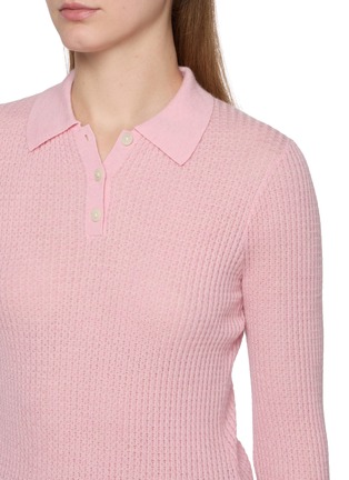  - GUEST IN RESIDENCE - Long Sleeve Shrunken Cashmere Polo Top