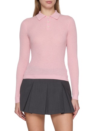 首图 - 点击放大 - GUEST IN RESIDENCE - Long Sleeve Shrunken Cashmere Polo Top