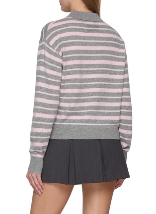 背面 - 点击放大 - GUEST IN RESIDENCE - Long Sleeve Collegiate Striped Cashmere Knit Polo Sweater