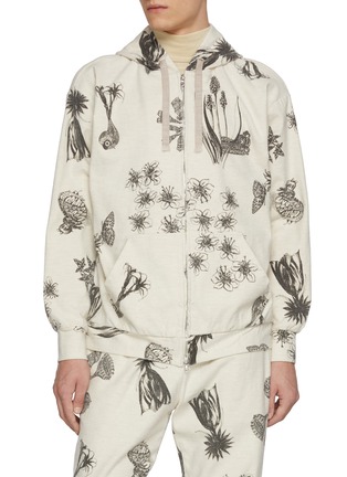 首图 - 点击放大 - J∞QUALITY  - Zip Up Sumi Print Cotton Hoodie