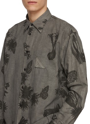  - J∞QUALITY  - Long Sleeve Sumi Print Cotton Linen Shirt