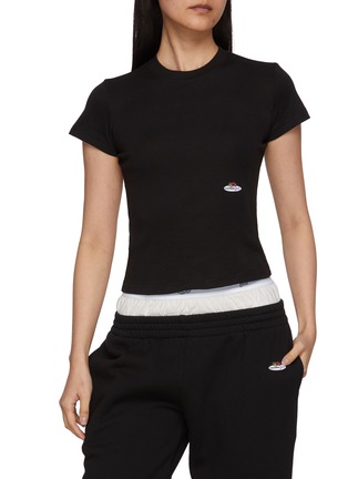 细节 - 点击放大 - HOMMEGIRLS - X FRUIT OF THE LOOM 经典 LOGO 饰 T 恤两件套