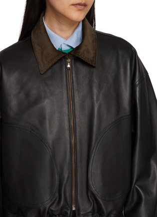  - HOMMEGIRLS - 降落伞拼接皮夹克