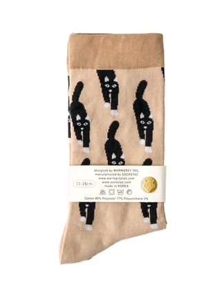 首图 –点击放大 首图 –点击放大 - WARMGREY TAIL - Cat Coming Socks — Beige