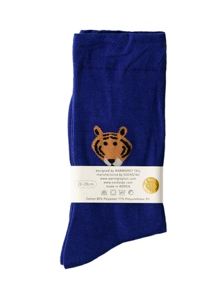 首图 –点击放大 首图 –点击放大 - WARMGREY TAIL - Meet Tiger Socks — Blue