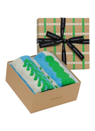 细节 –点击放大 - WARMGREY TAIL - X Songwol Blossom Check Choco Gift Box For Face And Hand Towels