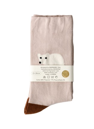 首图 –点击放大 首图 –点击放大 - WARMGREY TAIL - Rolling Bear Socks — Beige