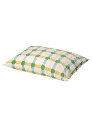 首图 –点击放大 首图 –点击放大 - WARMGREY TAIL - Dot Check Cotton Pillowcase — Green on Beige