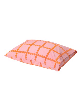 首图 –点击放大 首图 –点击放大 - WARMGREY TAIL - Blossom Check Cotton Pillowcase — Coral