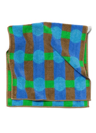 细节 –点击放大 - WARMGREY TAIL - X Songwol Towel Dot Check Face Towel — Blue on Brick