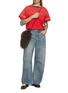模特儿示范图 - 点击放大 - FOUND - Horse Motif Embroidered Cotton T-Shirt
