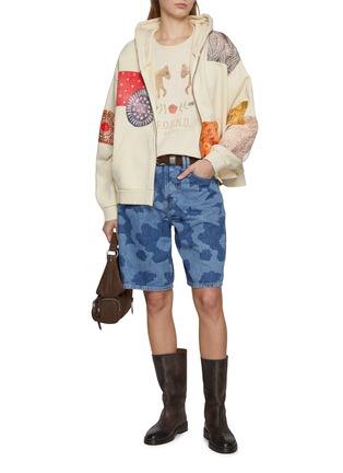模特儿示范图 - 点击放大 - FOUND - Tapestry Patchwork Zip Up Cotton Hoodie