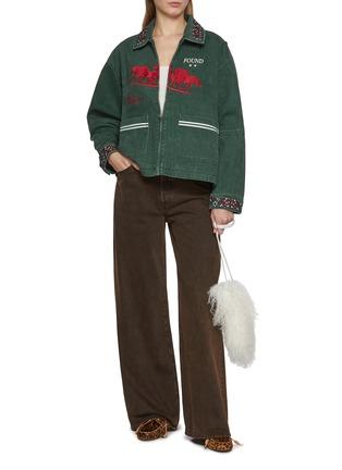 模特儿示范图 - 点击放大 - FOUND - Jockey Club Embroidered Cotton Jacket