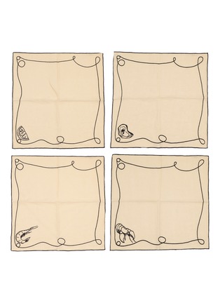 首图 –点击放大 - MISETTE - Line Drawing Embroidered Linen Dinner Napkin