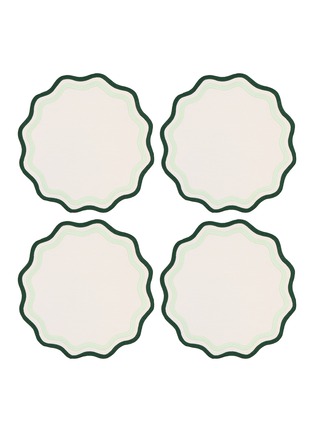 首图 –点击放大 - MISETTE - Colourblock Embroidered Linen Placemat Set — Green