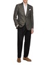 模特儿示范图 - 点击放大 - MAGNUS & NOVUS - Jacquard Sheen Linen Blend Blazer