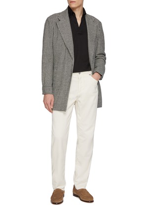 模特儿示范图 - 点击放大 - MAGNUS & NOVUS - Wool Tencel Cotton Blend Polo Shirt