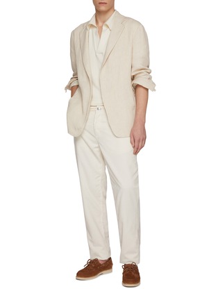 模特儿示范图 - 点击放大 - MAGNUS & NOVUS - Striped Linen Blazer
