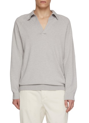 首图 - 点击放大 - MAGNUS & NOVUS - Long Sleeve Cotton Cashmere Polo Shirt