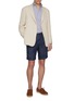 模特儿示范图 - 点击放大 - MAGNUS & NOVUS - Flat Front Linen Shorts