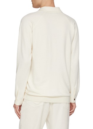 背面 - 点击放大 - MAGNUS & NOVUS - Long Sleeve Cotton Cashmere Knit Polo Shirt