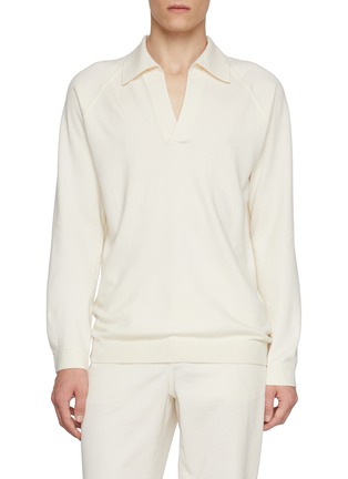 首图 - 点击放大 - MAGNUS & NOVUS - Long Sleeve Cotton Cashmere Knit Polo Shirt