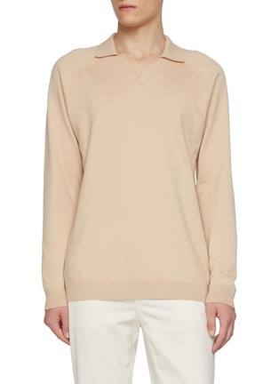 首图 - 点击放大 - MAGNUS & NOVUS - Long Sleeve Cotton Cashmere Rugby Knit Polo Shirt