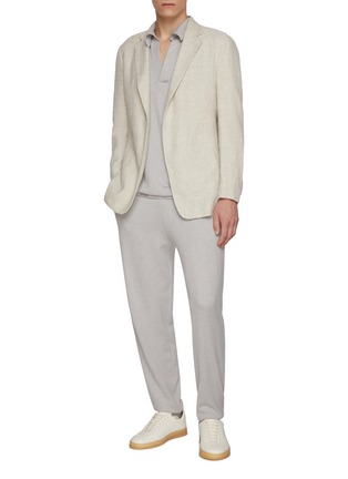 模特儿示范图 - 点击放大 - MAGNUS & NOVUS - Texture Weave Cotton Linen Blazer