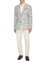 模特儿示范图 - 点击放大 - MAGNUS & NOVUS - Mélange Textured Wool Linen Blend Blazer