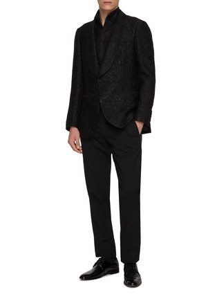 模特儿示范图 - 点击放大 - MAGNUS & NOVUS - Floral Embroidered Jacquard Blazer