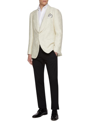 模特儿示范图 - 点击放大 - MAGNUS & NOVUS - Floral Jacquard Cotton Wool Blend Jacket