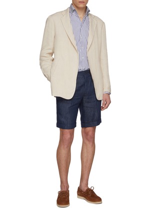 模特儿示范图 - 点击放大 - MAGNUS & NOVUS - Wide Stripe Loro Piana Cotton Shirt