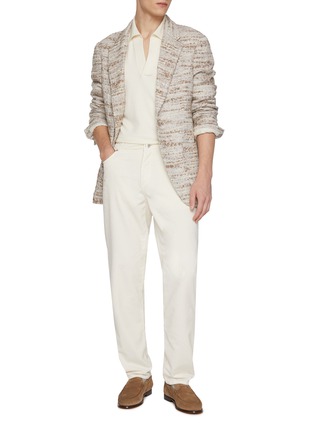 模特儿示范图 - 点击放大 - MAGNUS & NOVUS - Mélange Textured Wool Linen Blend Jacket