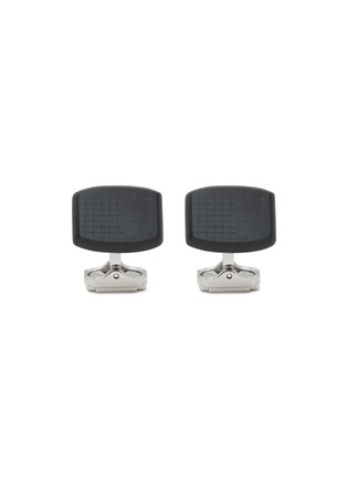 首图 - 点击放大 - THOMPSON - Woven Tonneau Onyx White Bronze Cufflinks