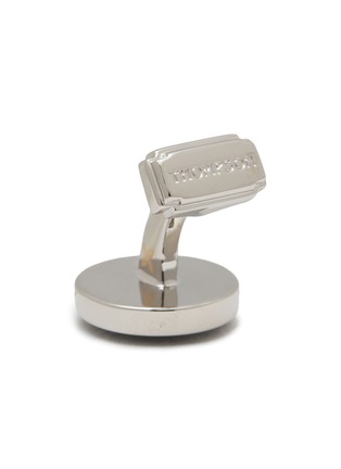 细节 - 点击放大 - THOMPSON - Tambor Button Enamel Palladium Cufflinks