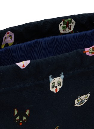 细节 - 点击放大 - LOEWE - Cats Small Drawstring Canvas Cotton Pouch