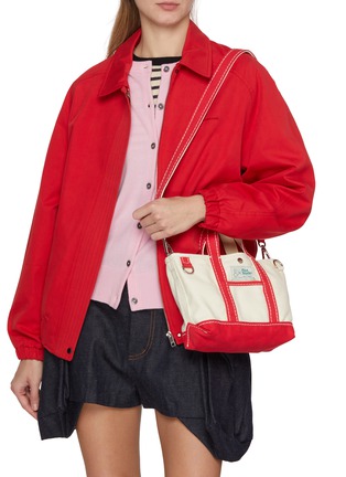 模特儿示范图 - 点击放大 - BAZ & FRIENDS - 小号撞色帆布包