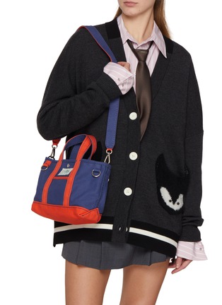 模特儿示范图 - 点击放大 - BAZ & FRIENDS - 小号撞色帆布包