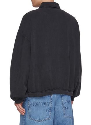 背面 - 点击放大 - ALEXANDERWANG - Oversized Long Sleeve Embroidered Logo Cotton Polo Top