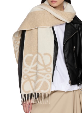 模特儿示范图 - 点击放大 - LOEWE - 流苏饰 ANAGRAM 围巾