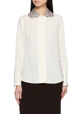 首图 - 点击放大 - JUPE BY JACKIE - Majestic Hand Embroidered Linen Shirt