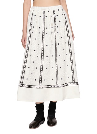 首图 - 点击放大 - JUPE BY JACKIE - Brawler Hand Embroidered Linen Maxi Skirt
